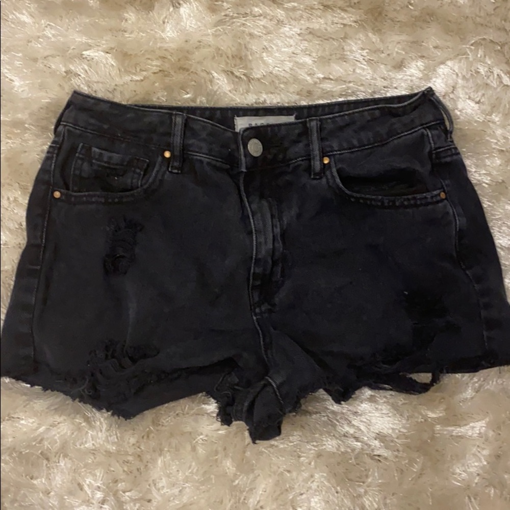 black denim shorts